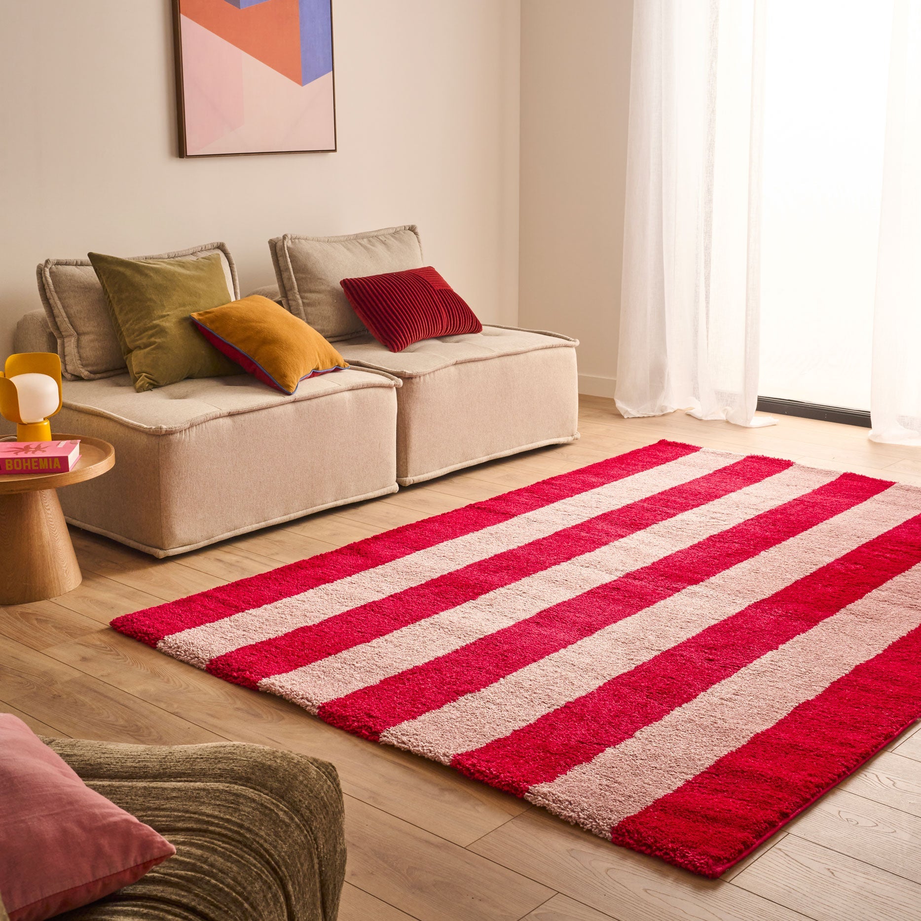 Tapis seventies - Rouge rayé - Collection Groovy | Nazar Rugs GROOVY