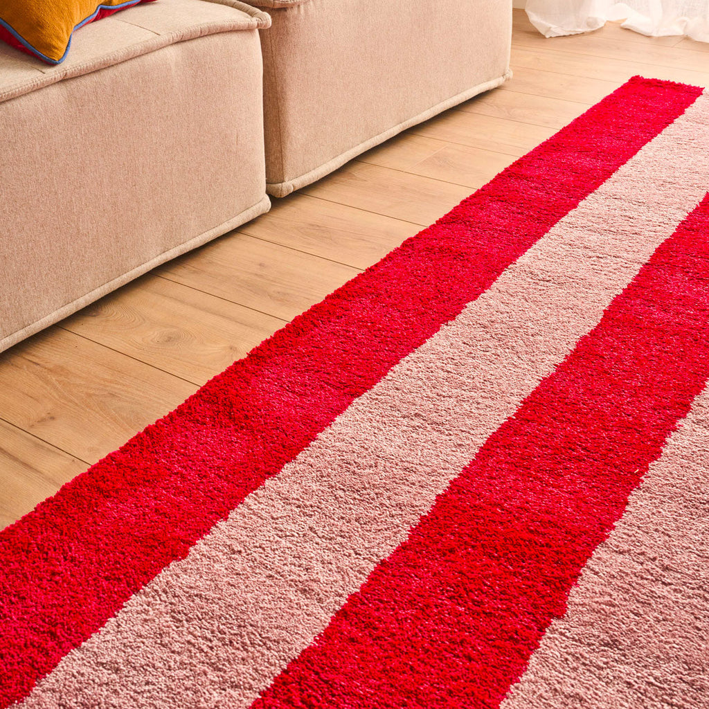 Tapis seventies - Rouge rayé - Collection Groovy | Nazar Rugs GROOVY