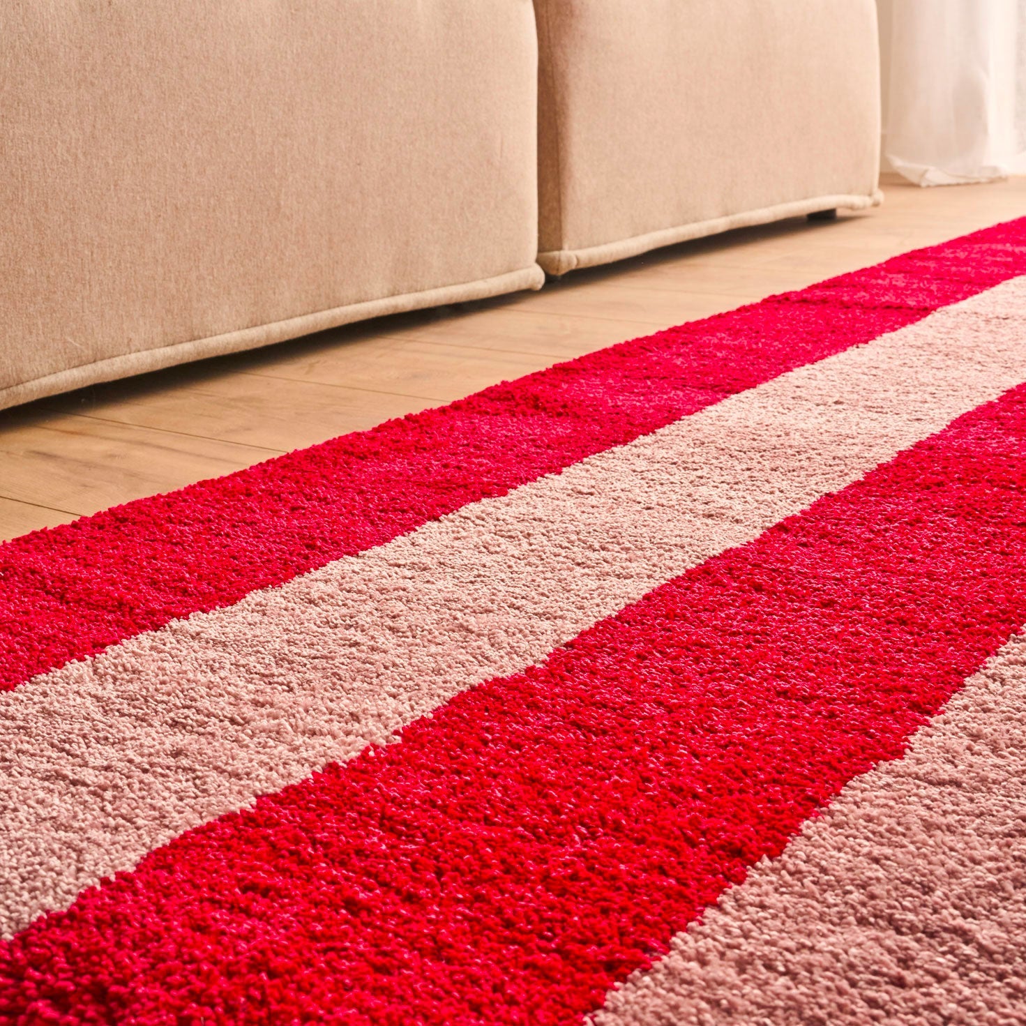 Tapis seventies - Rouge rayé - Collection Groovy | Nazar Rugs GROOVY