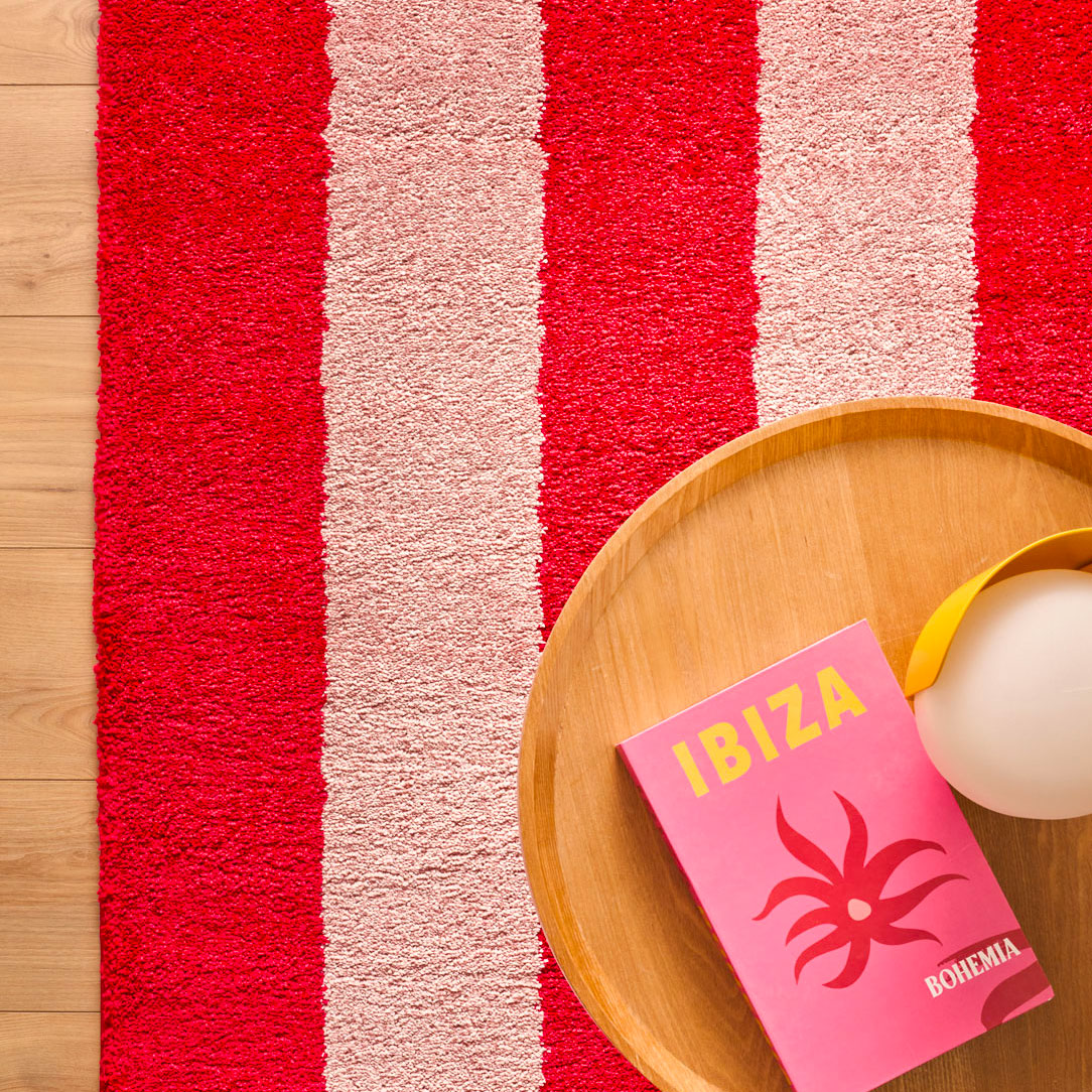 Tapis seventies - Rouge rayé - Collection Groovy | Nazar Rugs GROOVY
