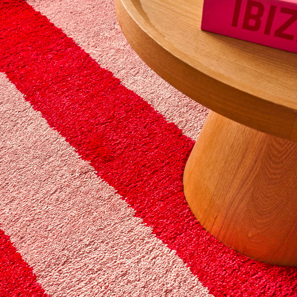 Tapis seventies - Rouge rayé - Collection Groovy | Nazar Rugs GROOVY