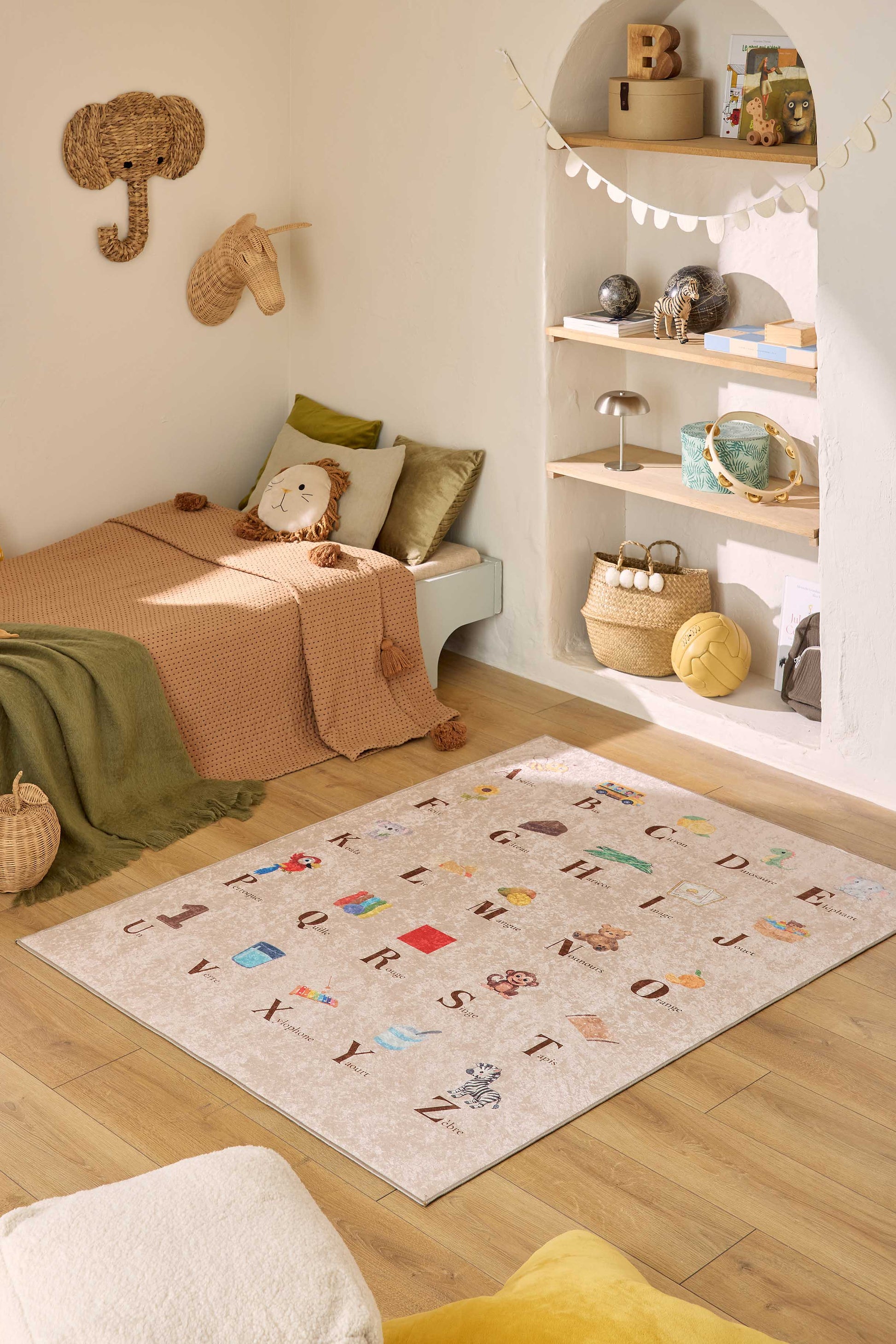 Tapis lavable en machine - Happy - Motif alphabet HAPPY