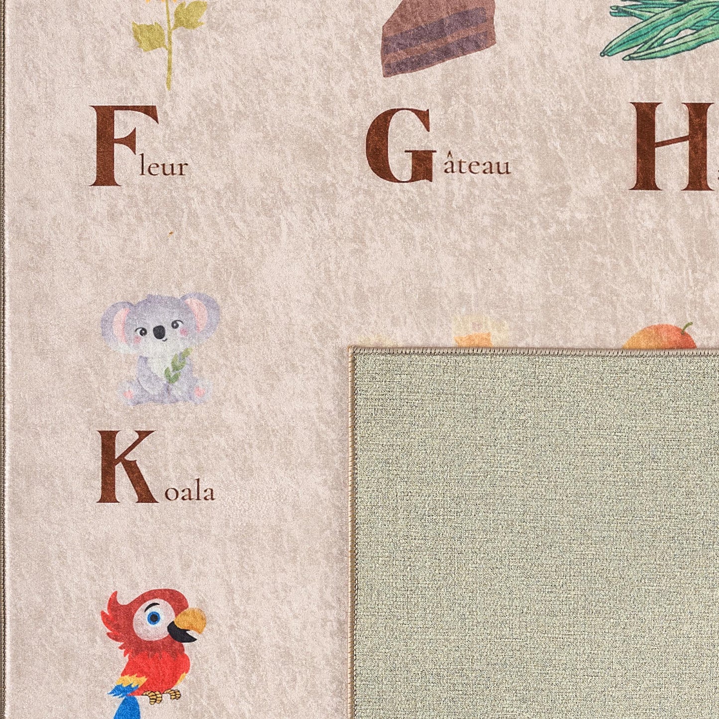 Tapis lavable en machine - Happy - Motif alphabet HAPPY