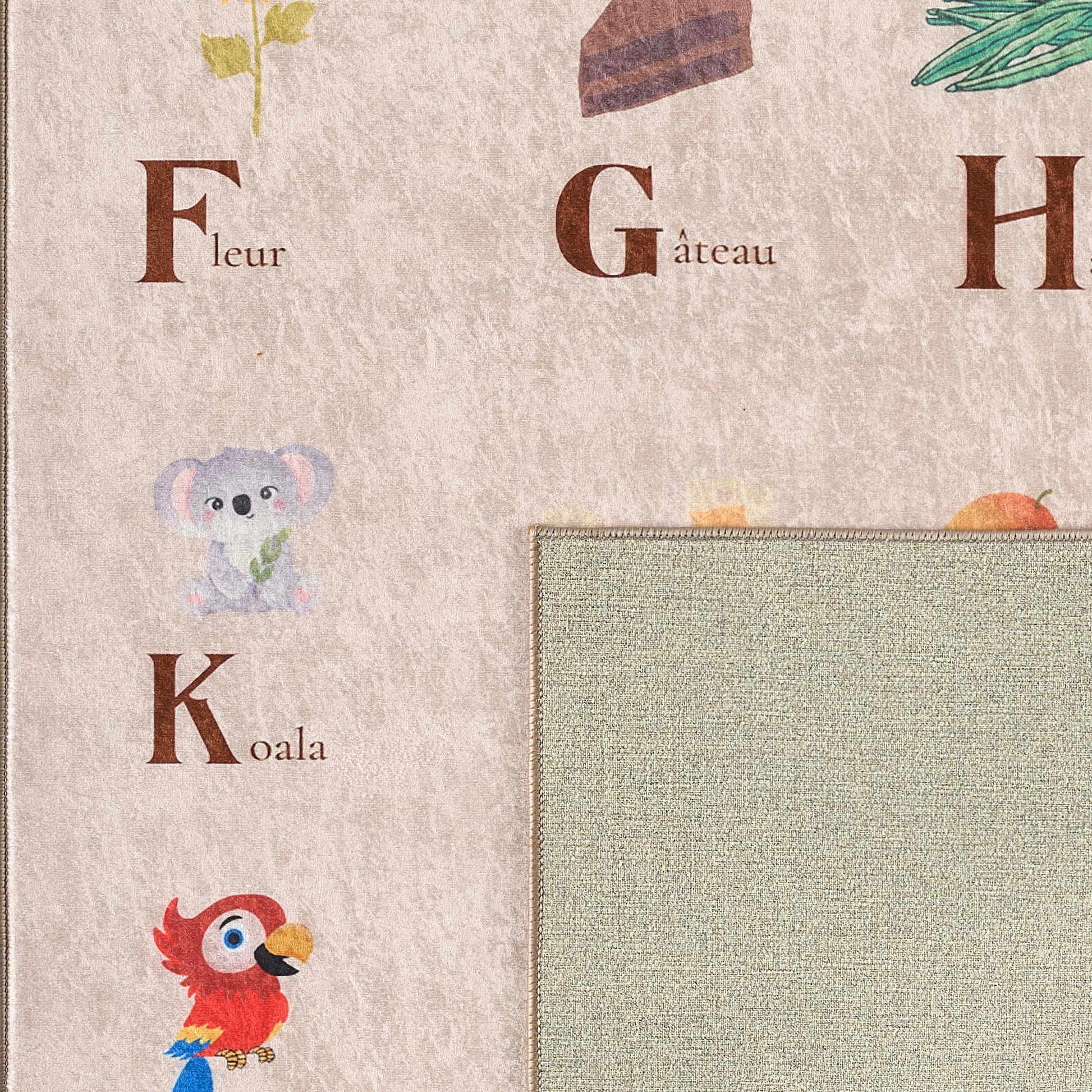 Tapis lavable en machine - Happy - Motif alphabet HAPPY