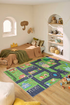 Tapis lavable en machine - Happy - Motif circuit HAPPY