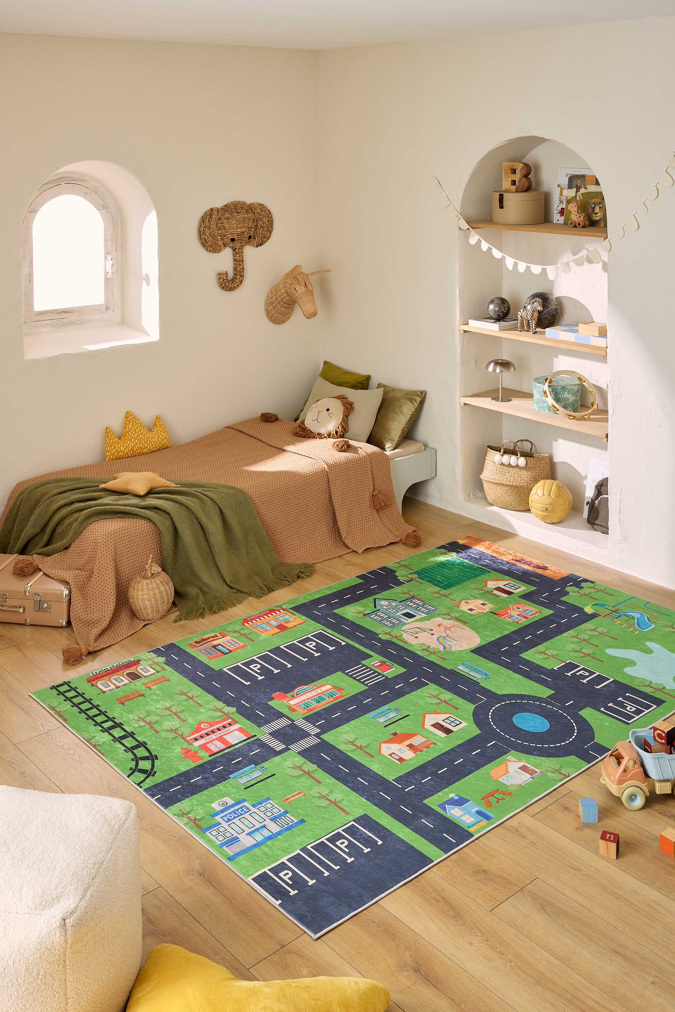 Tapis lavable en machine - Happy - Motif circuit HAPPY