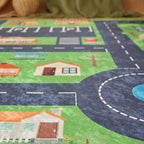 Tapis enfant - Vert à motif circuit - Collection Happy HAPPY