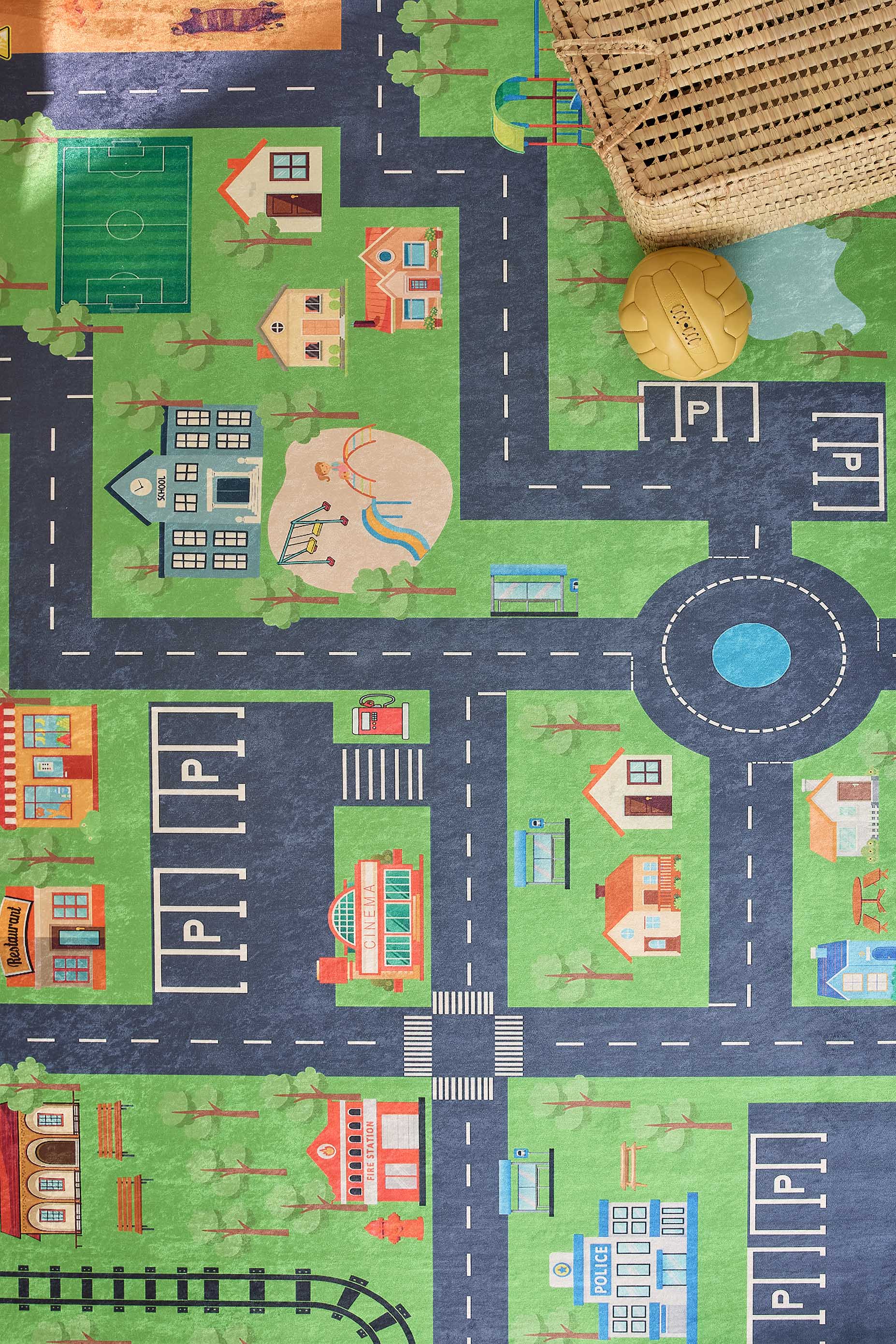 Tapis lavable en machine - Happy - Motif circuit HAPPY
