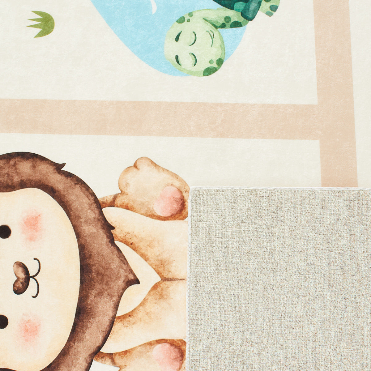 Tapis chambre enfant - Crème à motifs animaux - Collection Happy HAPPY