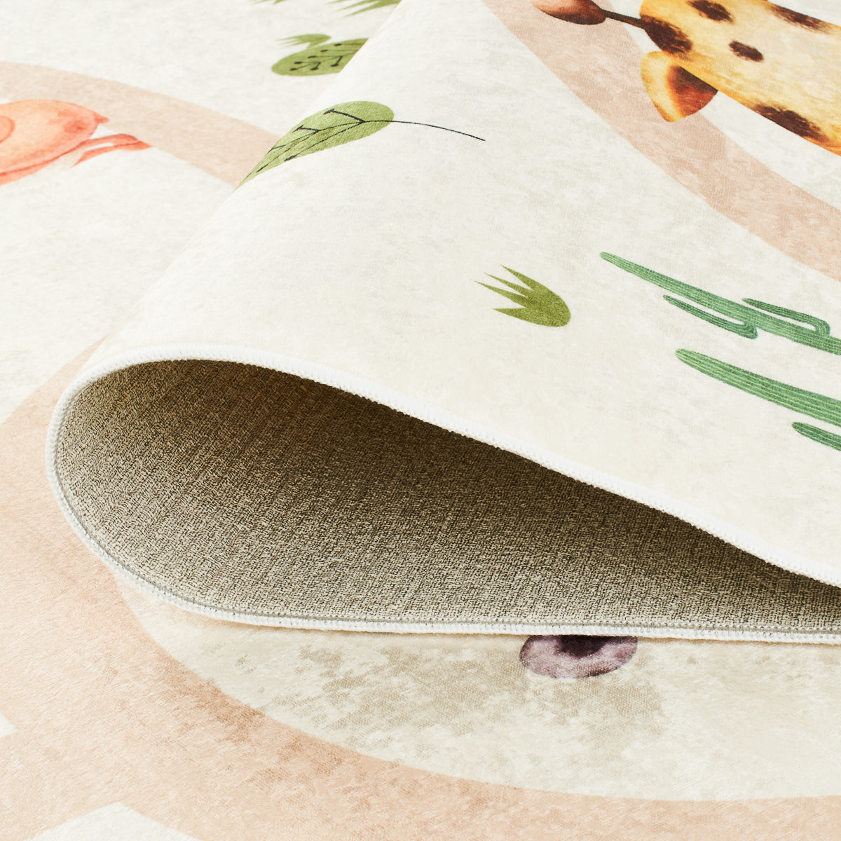 Tapis chambre enfant - Crème à motifs animaux - Collection Happy HAPPY