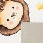 Tapis chambre enfant - Blanc à motifs lions de la jungle - Collection Happy HAPPY