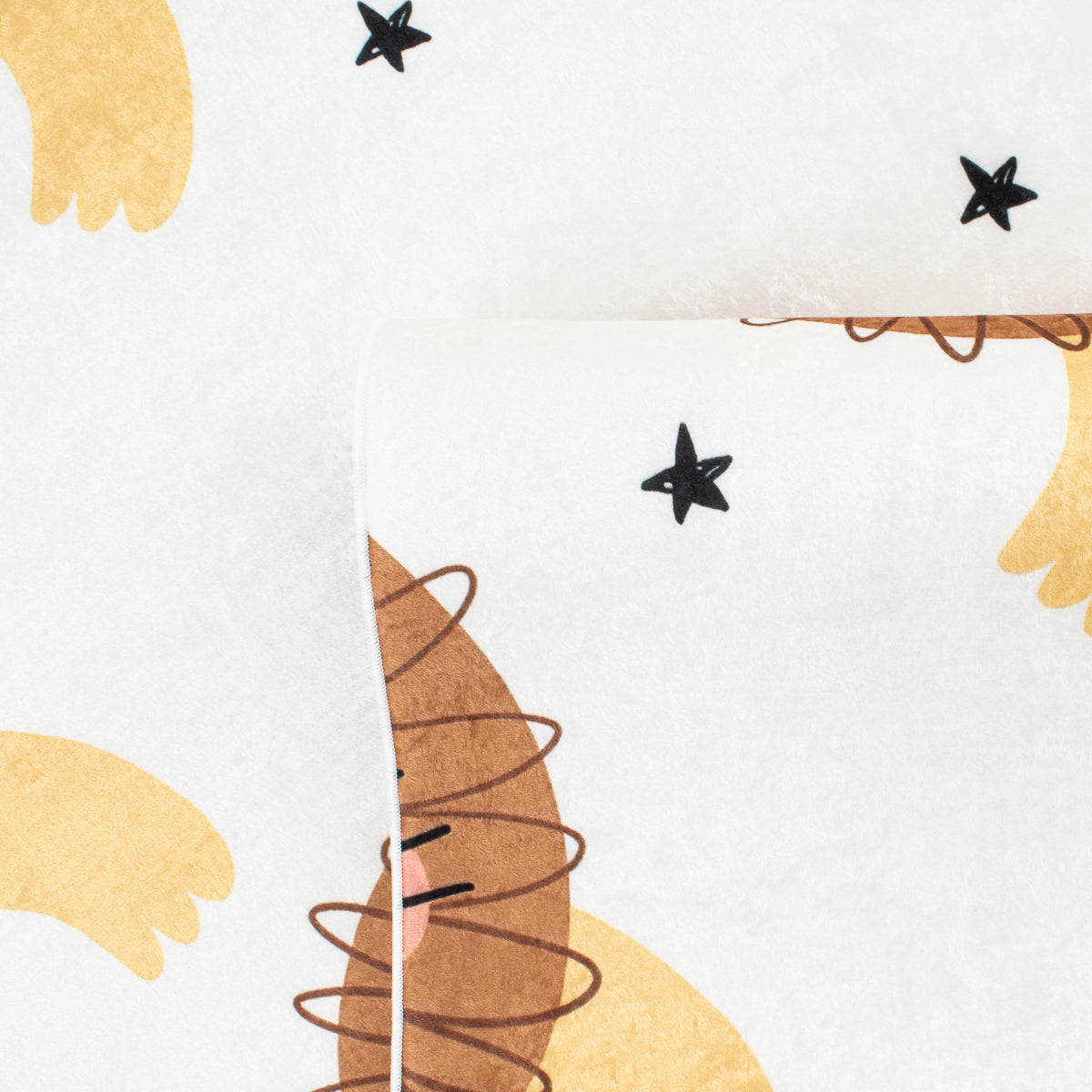Tapis chambre enfant - Blanc à motifs lions - Collection Happy HAPPY
