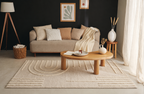HARMONIE - Tapis de salon crème à motifs linéaires - HAR1122CRE HARMONIE