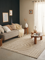 HARMONIE - Tapis de salon crème à motifs linéaires - HAR1122CRE HARMONIE