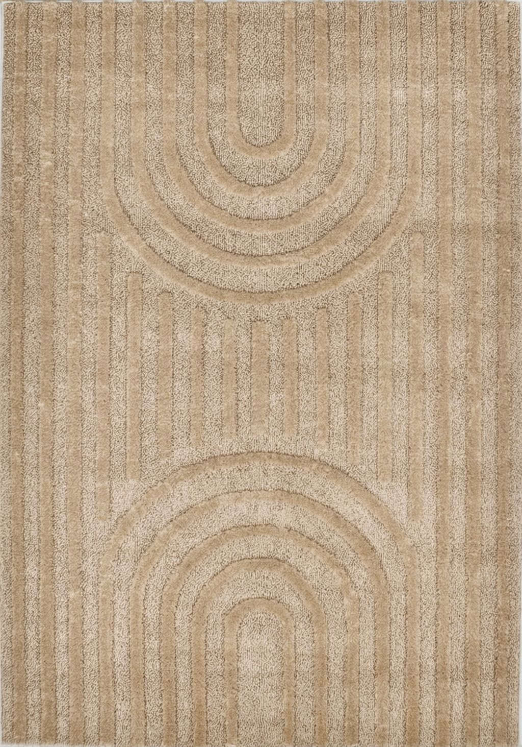 HARMONIE - Tapis de salon beige à motifs arcs-en-ciel - HAR916BEI HARMONIE