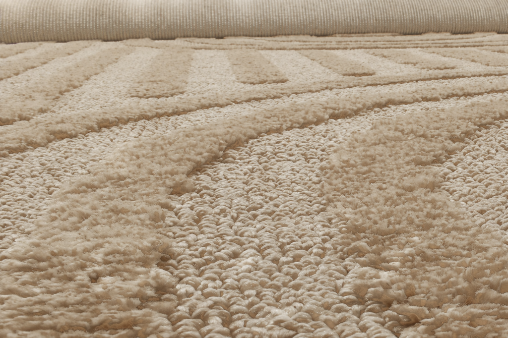 HARMONIE - Tapis de salon beige à motifs arcs-en-ciel - HAR916BEI HARMONIE