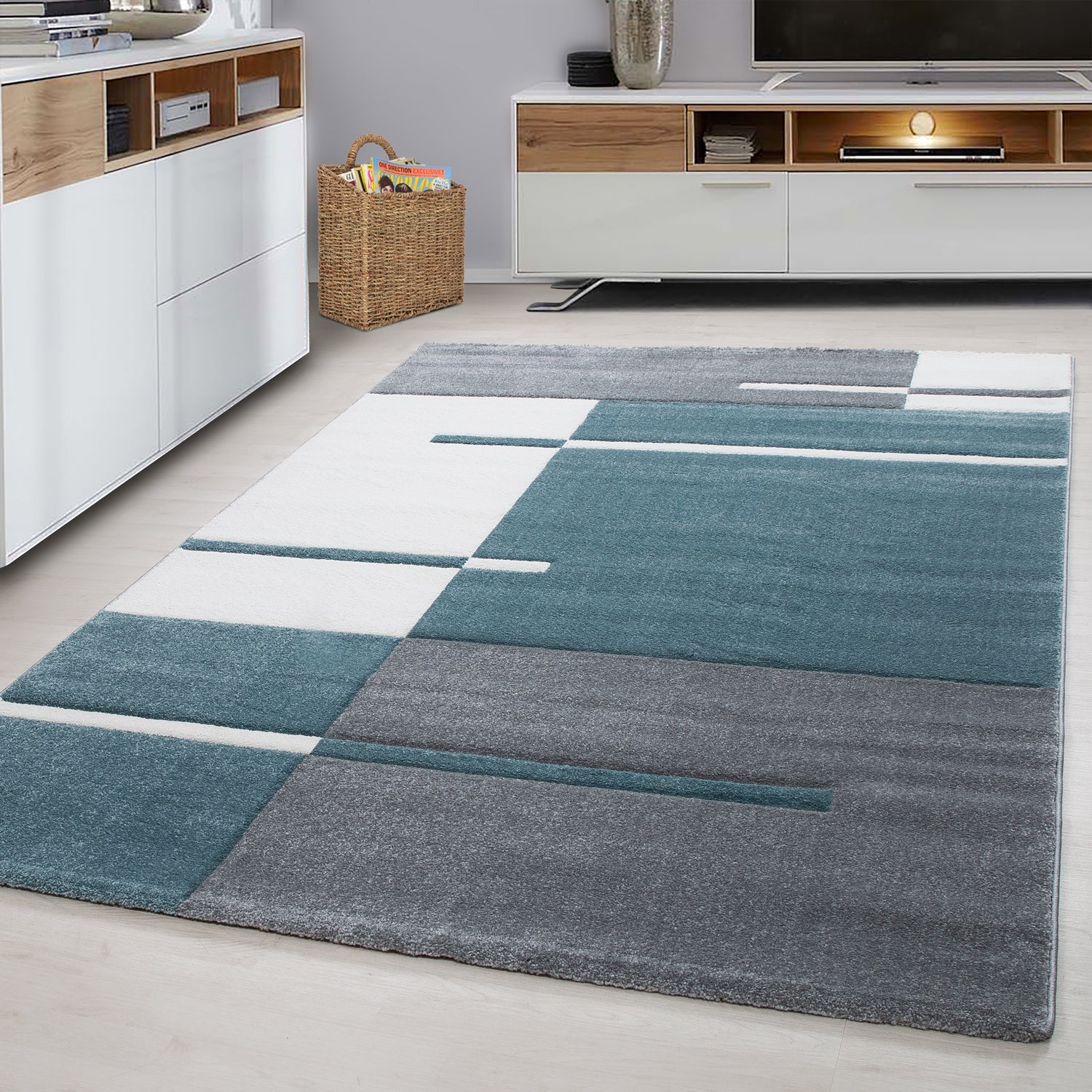 HAWAII - Tapis de salon à motif géométrique blue - HAW11310BLE HAWAII