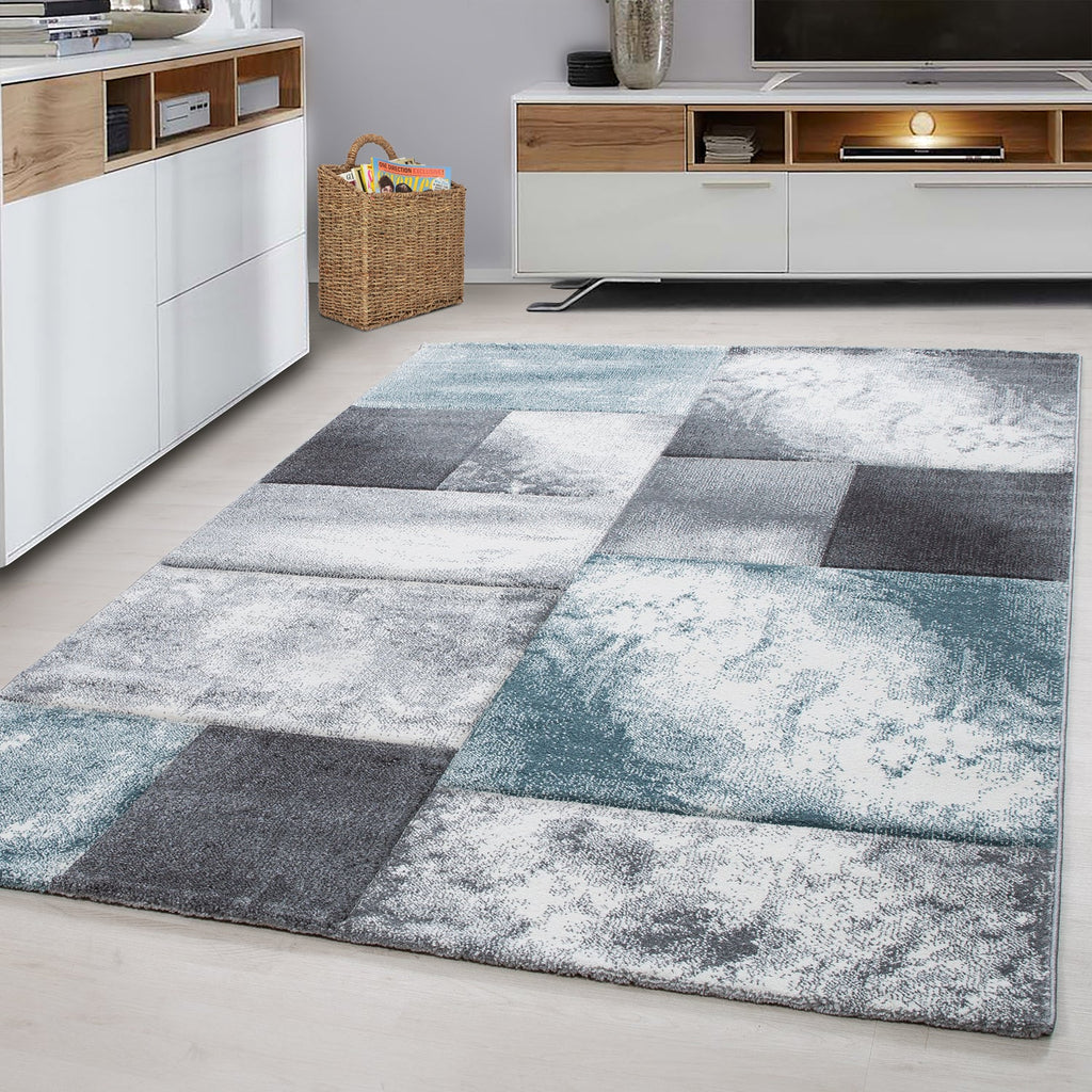 HAWAII - Tapis de salon à motif géométrique bleu - HAW1710BLE HAWAII