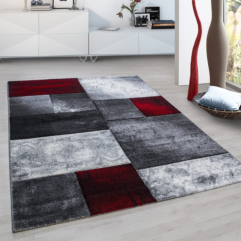 HAWAII - Tapis de salon à motif géométrique rouge - HAW1710ROU HAWAII