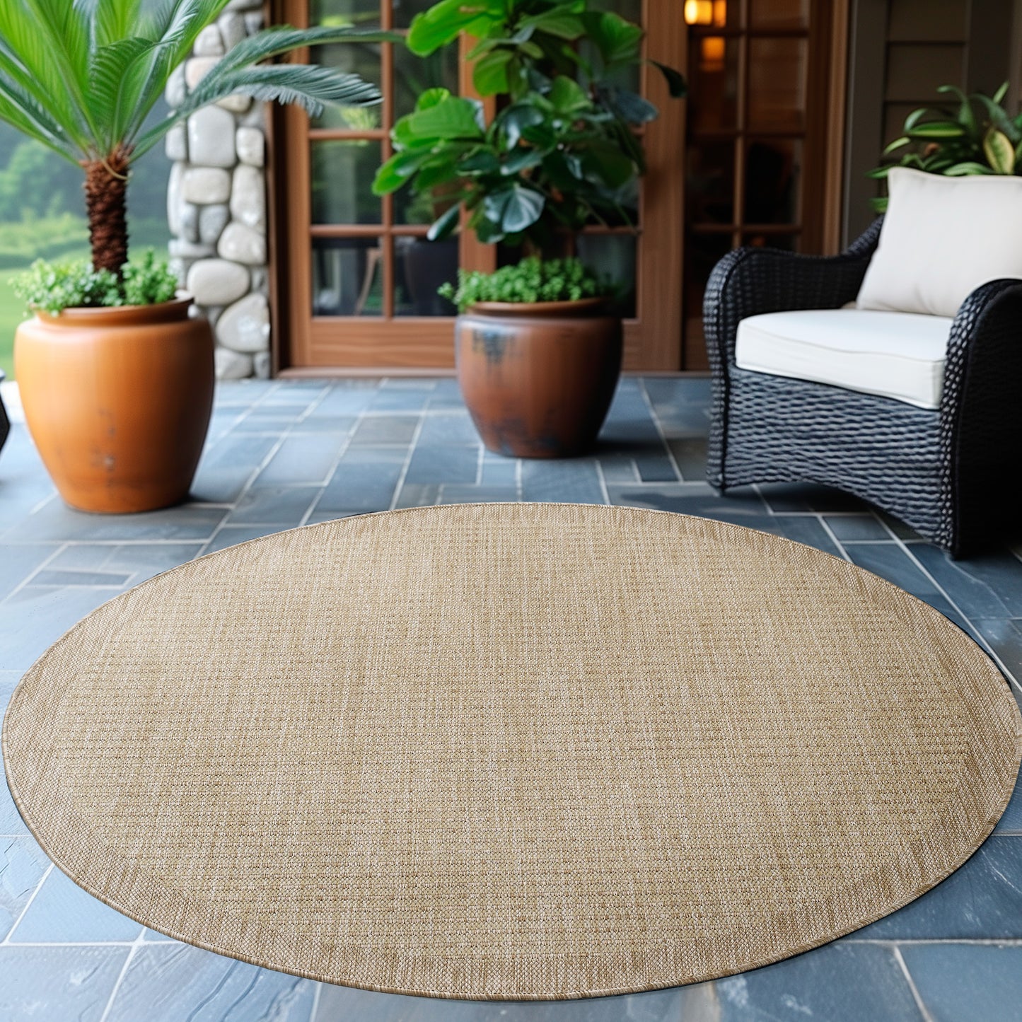 IBIZA - Tapis d’extérieur moderne rond - IBI1410BEI