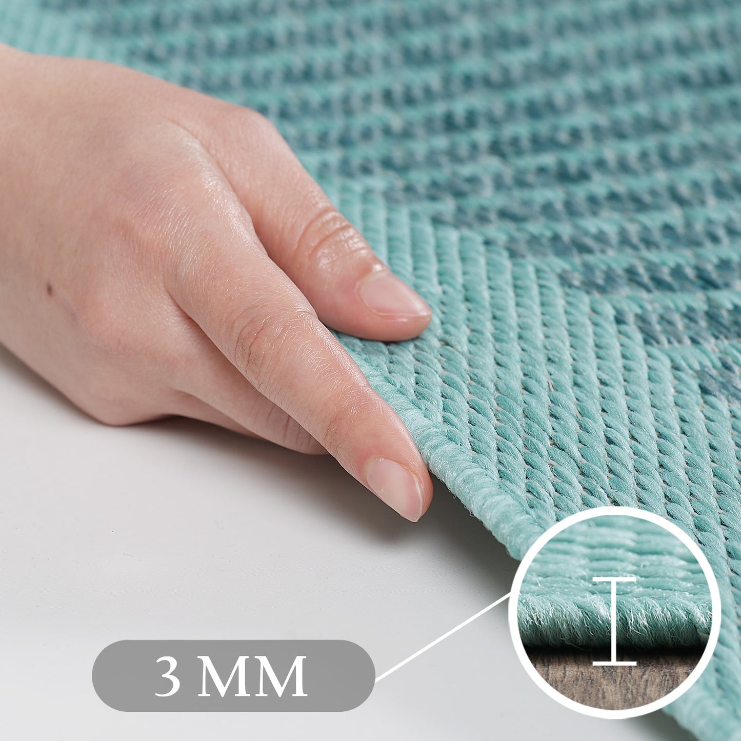 IBIZA - Tapis d’extérieur moderne rond - IBI1410BLE