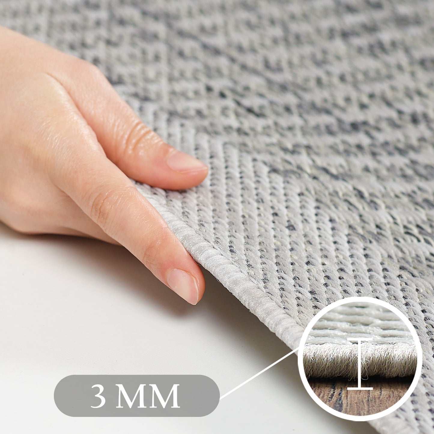 IBIZA - Tapis d’extérieur moderne rond - IBI1410GRI