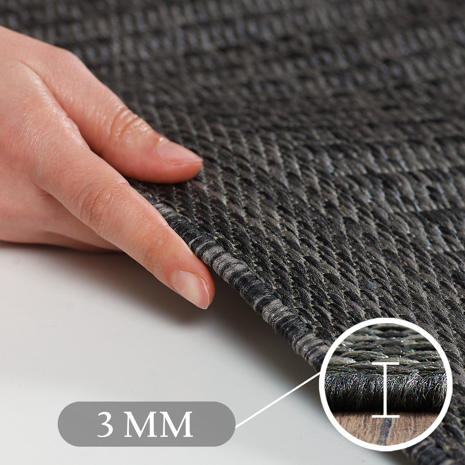 IBIZA - Tapis d’extérieur moderne rond - IBI1410NOI