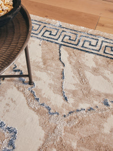 Tapis Istanbul aux motif marbrés abstrait bleu : IST536BLE - Nazar rugs