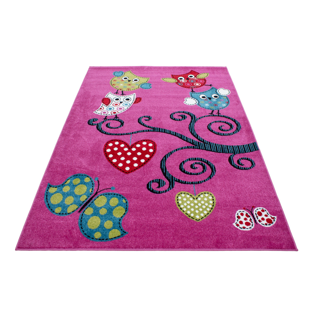 KIDS - Tapis enfant à motif hiboux violet - KID0420LIL KIDS