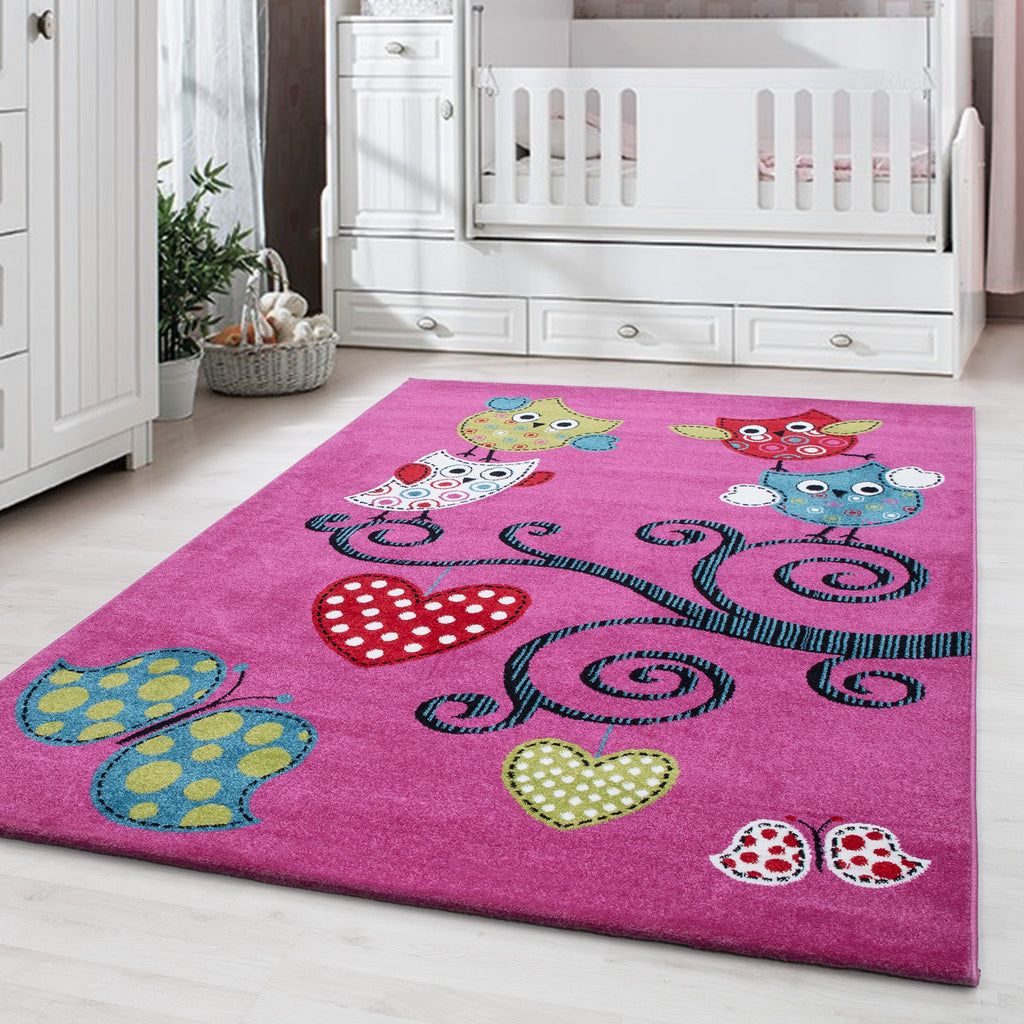KIDS - Tapis enfant à motif hiboux violet - KID0420LIL KIDS