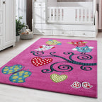 KIDS - Tapis enfant à motif hiboux violet - KID0420LIL KIDS