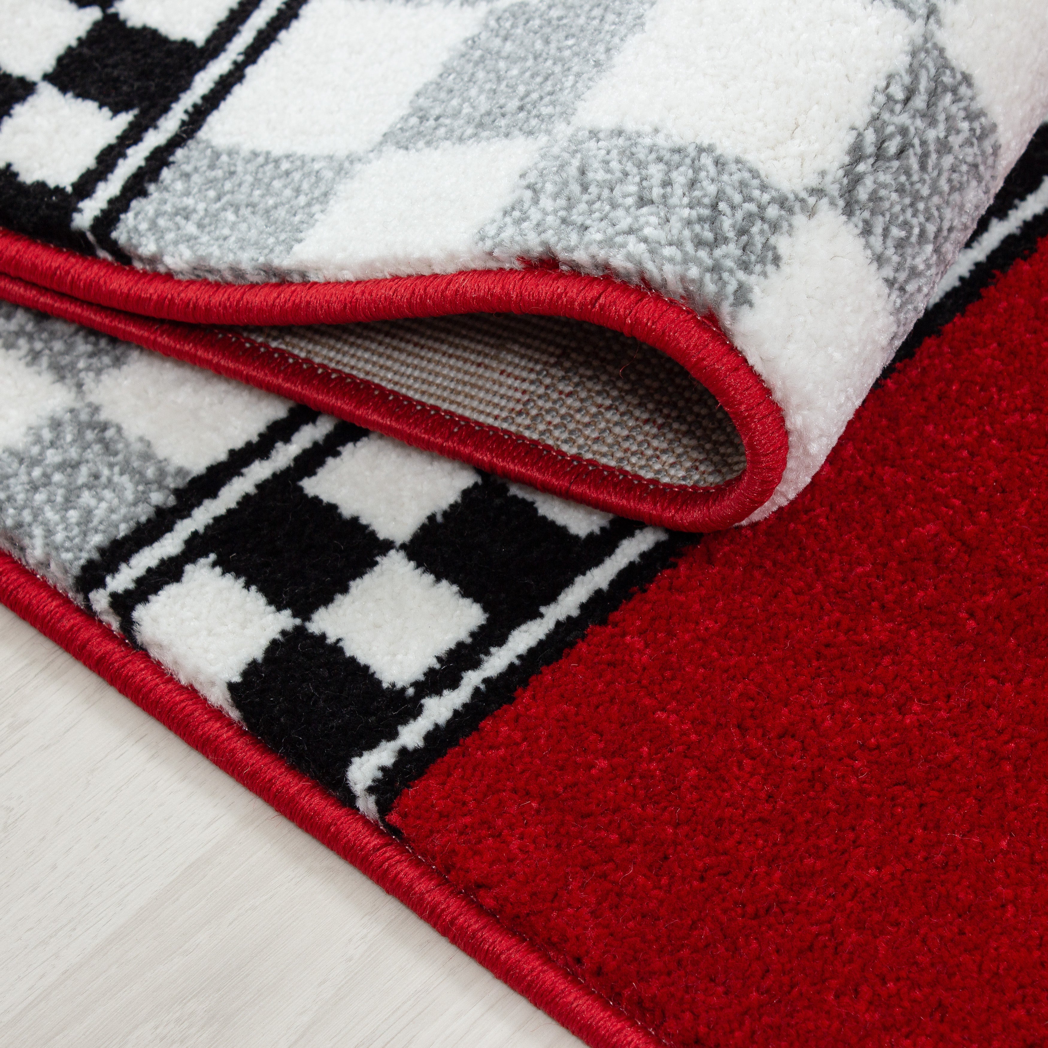 KIDS - Tapis enfant rond à motif voiture de course rouge - KID0460ROU KIDS