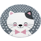 KIDS - Tapis enfant rond à motif chat rose - KID0550ROS KIDS
