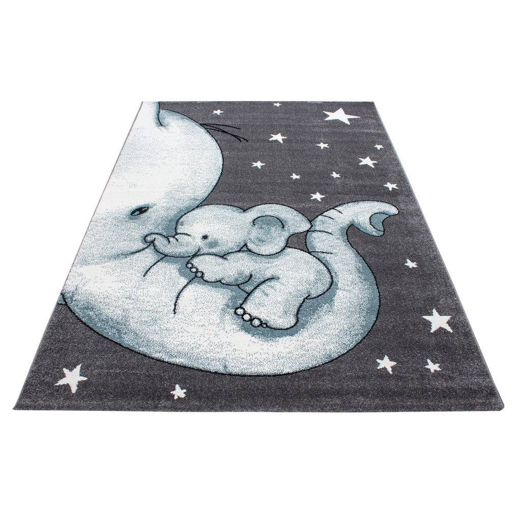 KIDS - Tapis enfant à motif elephant bleu - KID0560BLE KIDS