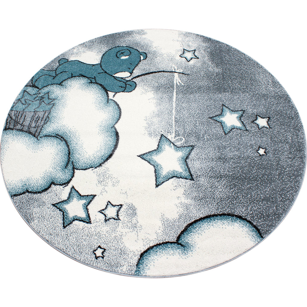 KIDS - Tapis enfant rond à motif ourson bleu - KID0580BLE KIDS