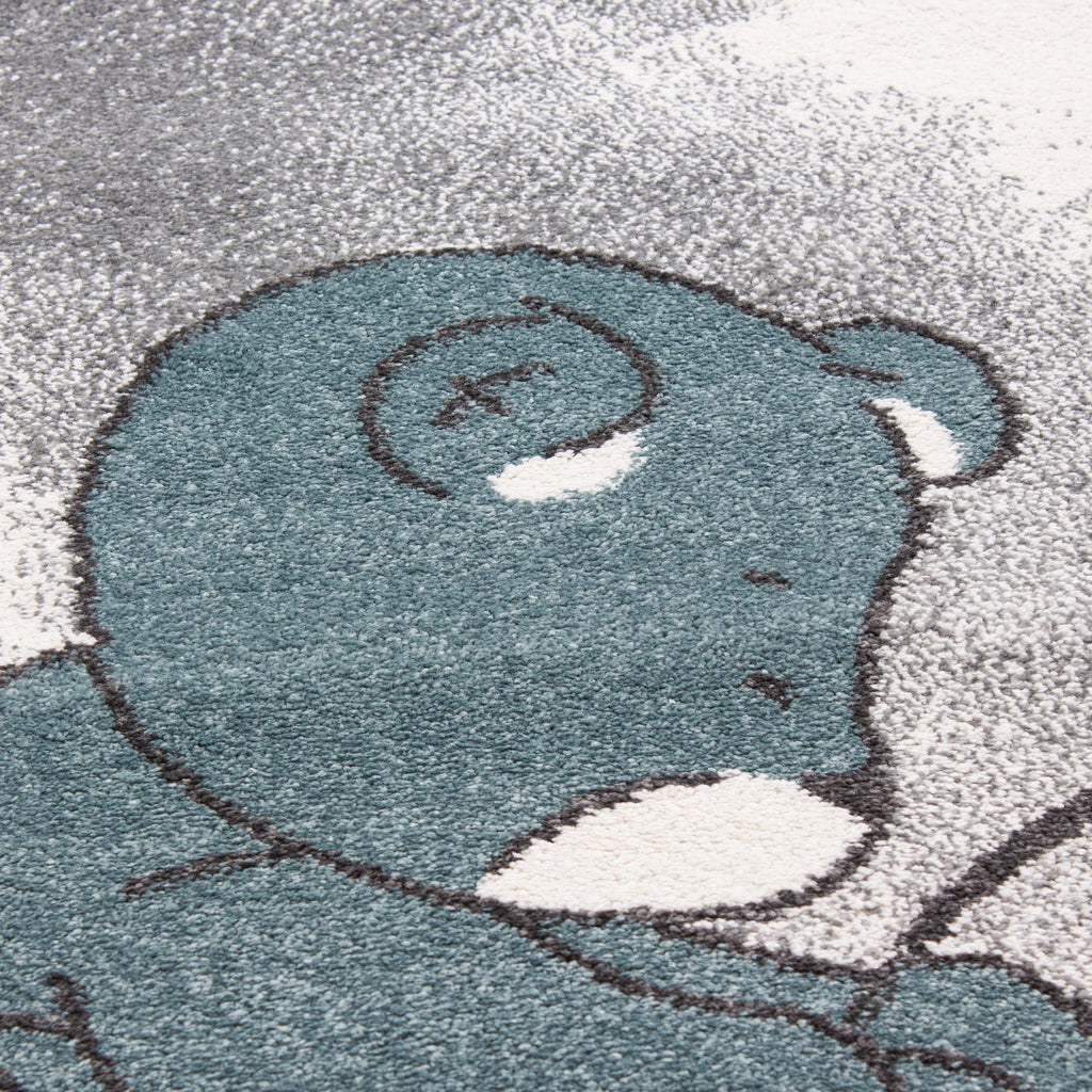KIDS - Tapis enfant rond à motif ourson bleu - KID0580BLE KIDS