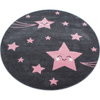 KIDS - Tapis enfant rond à motif étoile rose - KID0610ROS KIDS