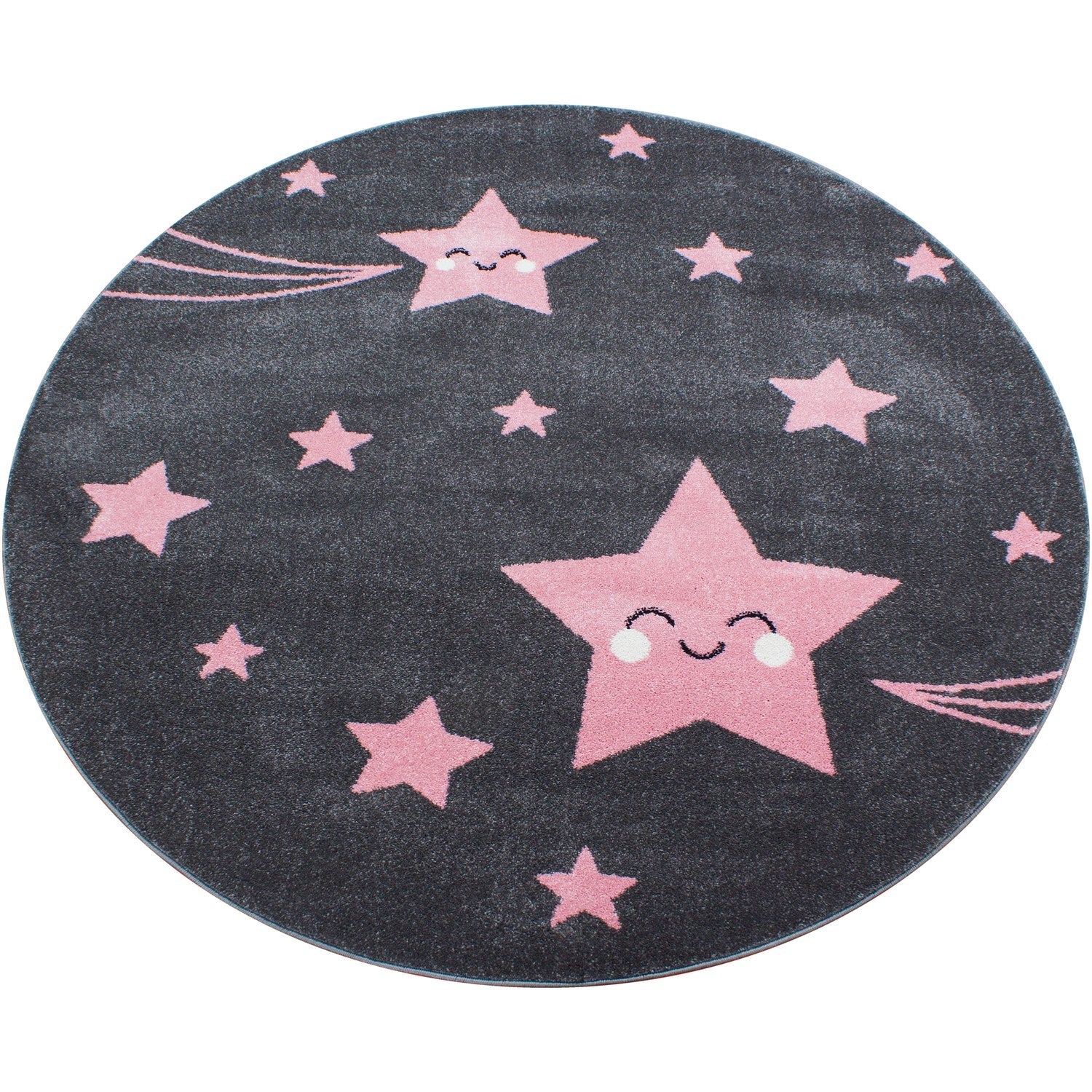 KIDS - Tapis enfant rond à motif étoile rose - KID0610ROS KIDS