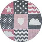 KIDS - Tapis enfant rond à motif rose - KID0620ROS KIDS