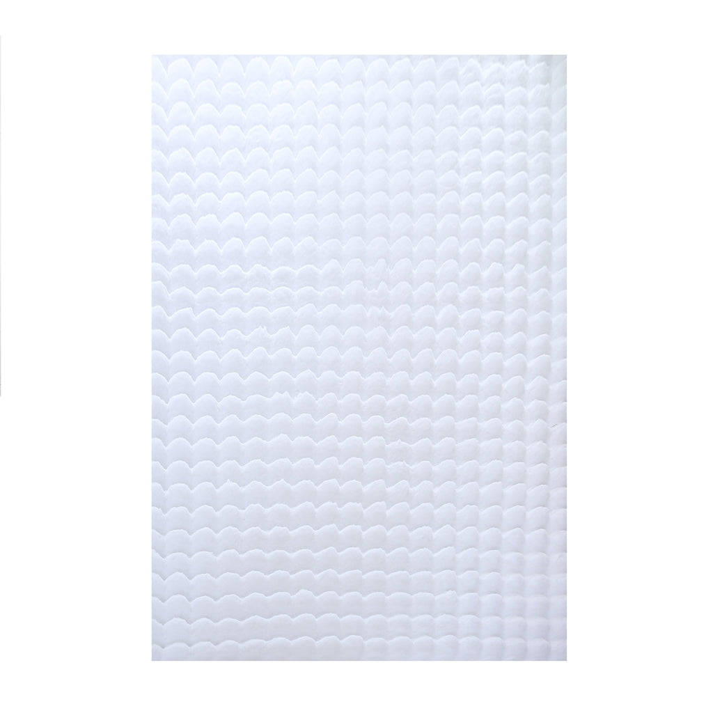 LAPONIE - Tapis uni doux à poils longs effet vague - LAP5110BLA