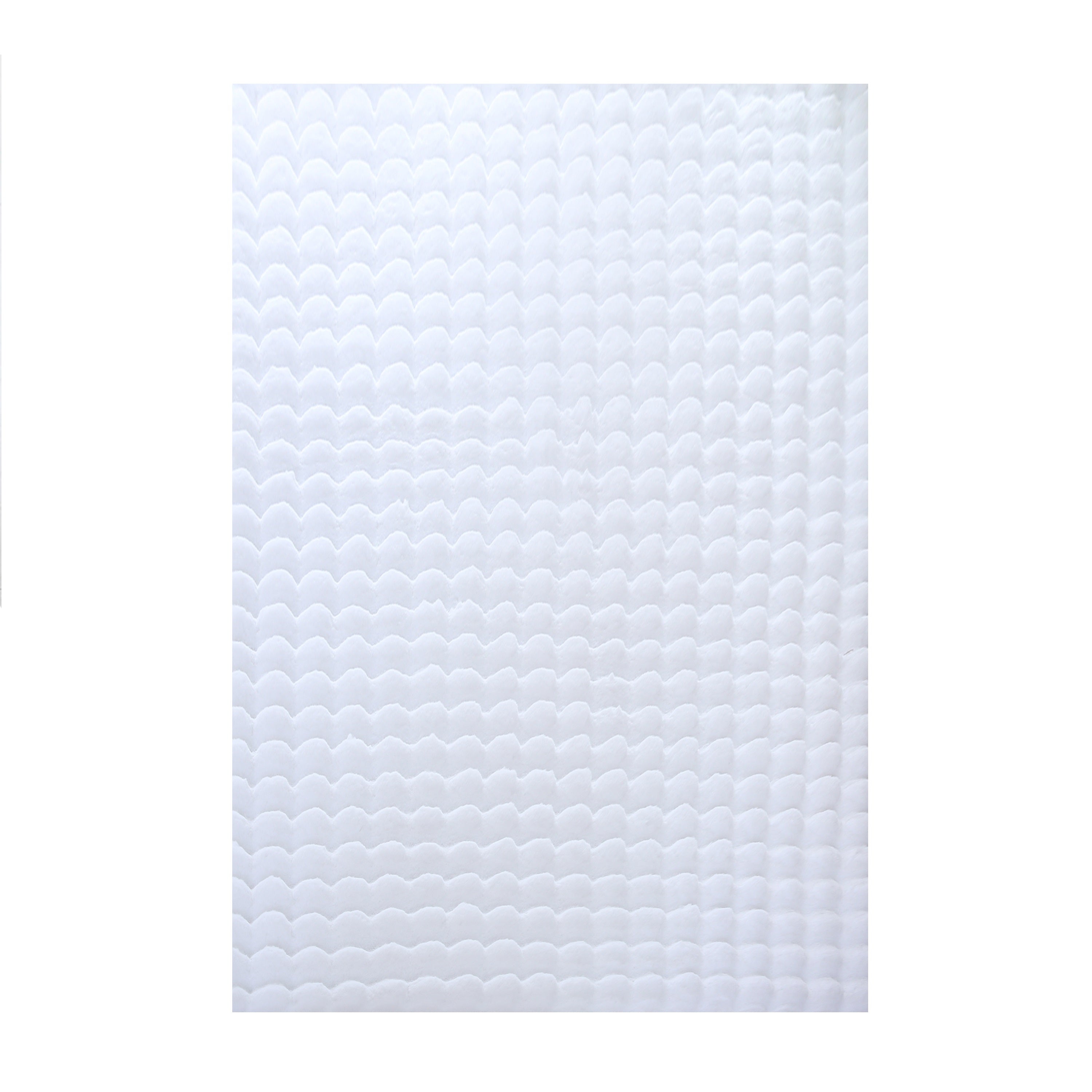 LAPONIE - Tapis uni doux à poils longs effet vague - LAP5110BLA