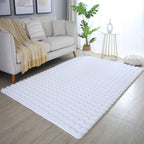 LAPONIE - Tapis uni doux à poils longs effet vague - LAP5110BLA