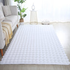 LAPONIE - Tapis uni doux à poils longs effet vague - LAP5110BLA