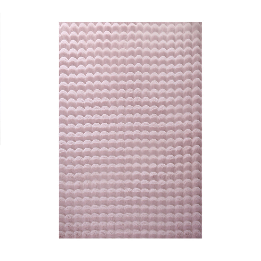 LAPONIE - Tapis uni doux à poils longs effet vague - LAP5110ROS