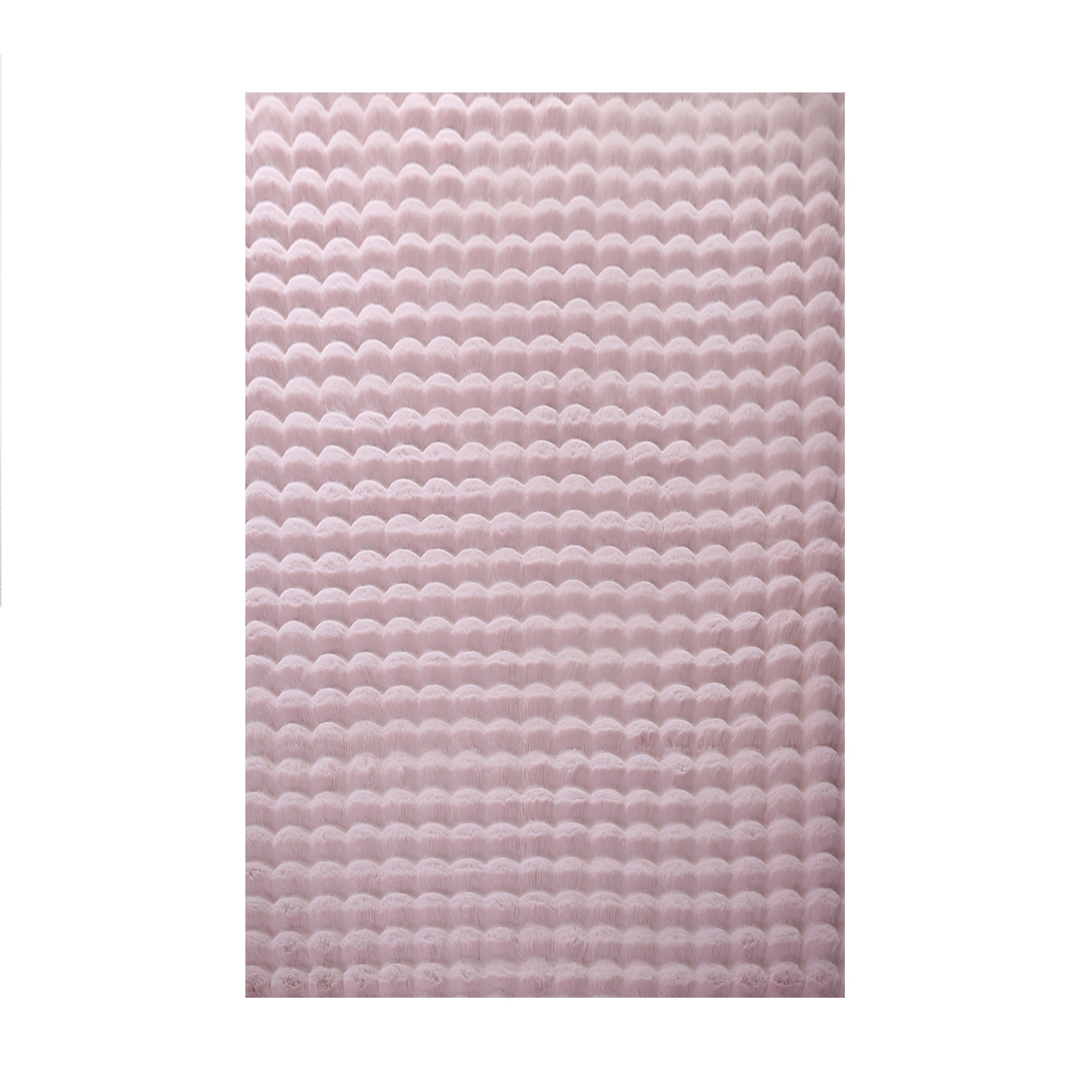 LAPONIE - Tapis uni doux à poils longs effet vague - LAP5110ROS