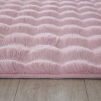 LAPONIE - Tapis uni doux à poils longs effet vague - LAP5110ROS