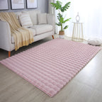 LAPONIE - Tapis uni doux à poils longs effet vague - LAP5110ROS