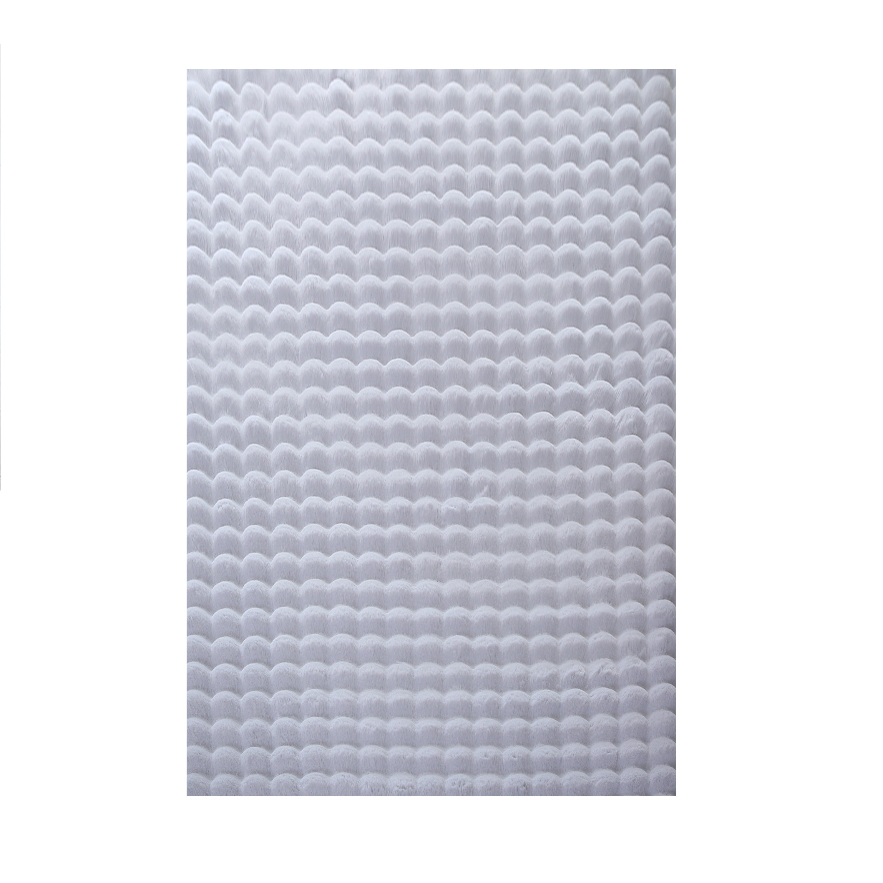 LAPONIE - Tapis uni doux à poils longs effet vague - LAP5110SIL