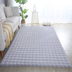 LAPONIE - Tapis uni doux à poils longs effet vague - LAP5110SIL