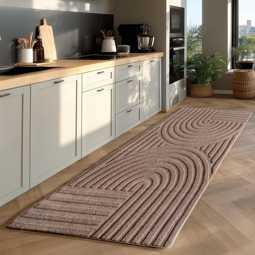 LENNY - Tapis de salon beigeau motif géométrique - LEN1611BEI LENNY